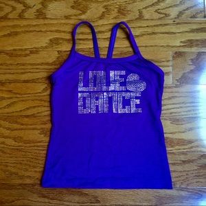 Girls Dance purple tank top by motion wear size 6X - 7